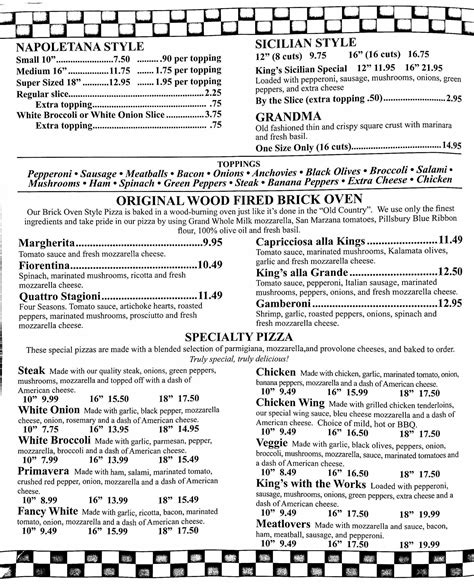 king's pizza mountain top pa|kings mountain top menu.